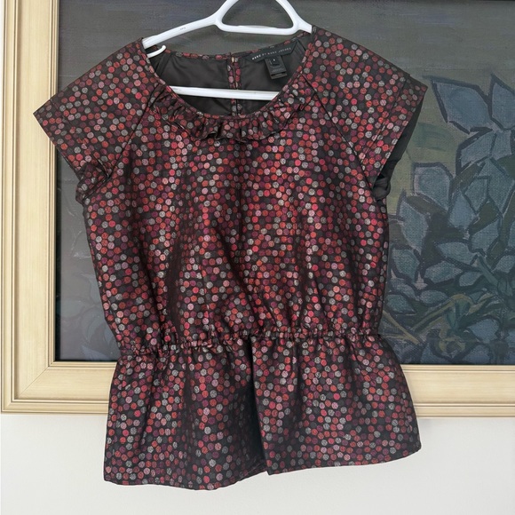 Marc by Marc Jacob’s: Blouse Polka Dot Metallic Peplum - Picture 1 of 5